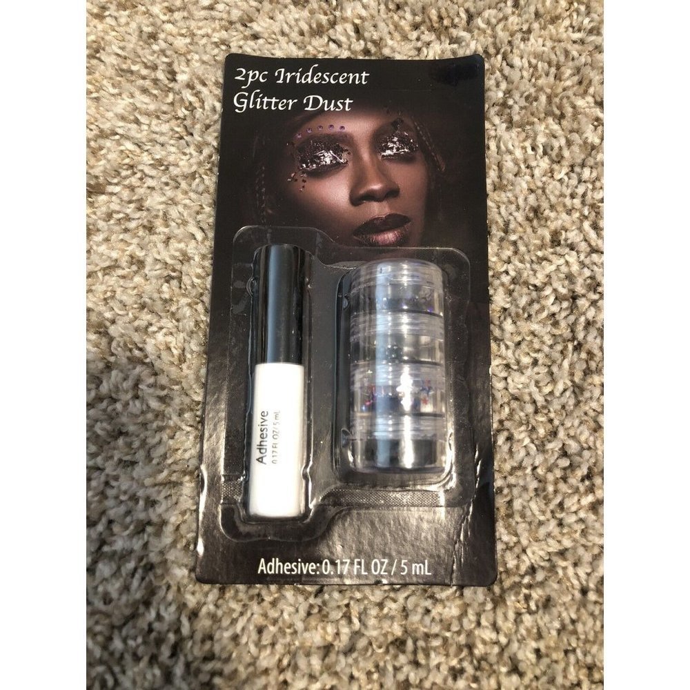 Almar 2pc iridescent glitter dust with adhesive 0.17 Glue, Rhinestone, Stars
